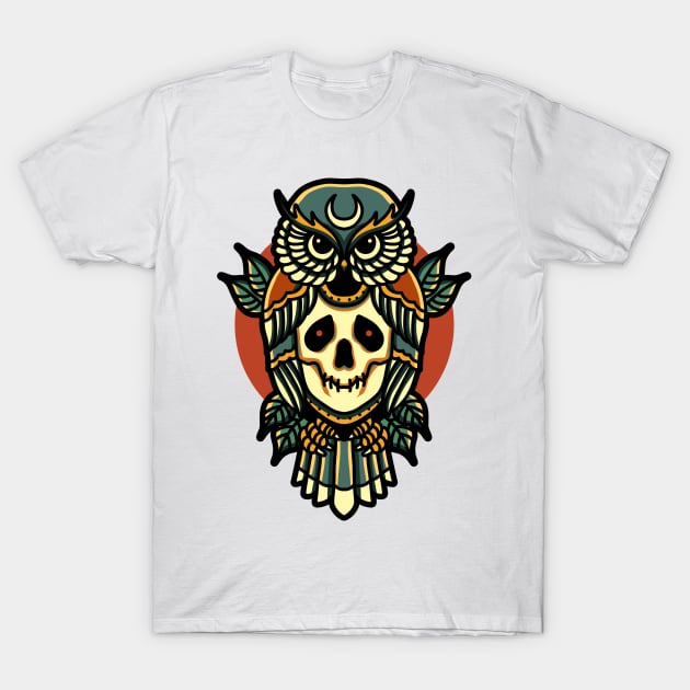 skull owl tattoo T-Shirt by donipacoceng